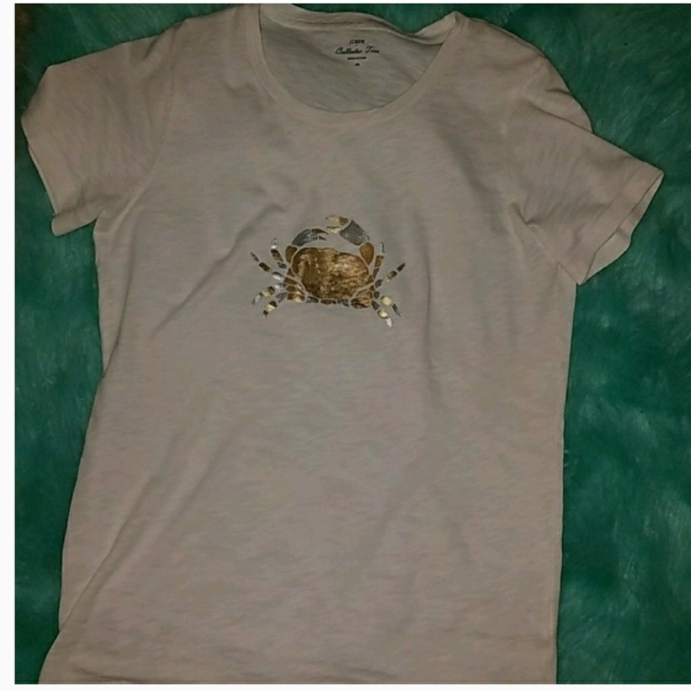 J. crew collector tee silver & gold crab